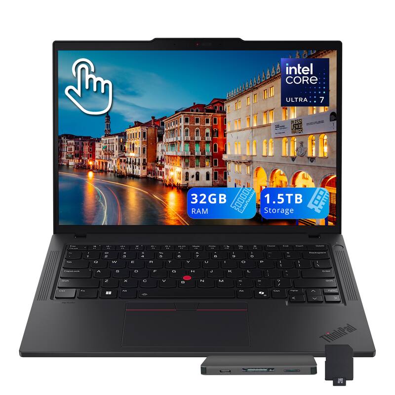 "Lenovo - ThinkPad T14 Gen 5 14"" WUXGA Touchscreen Notebook,Intel Ultra 7 165U,32GB RAM,512GB SSD+1TB Dock Set,Win 11 - Black" price history on PriceWatchPro