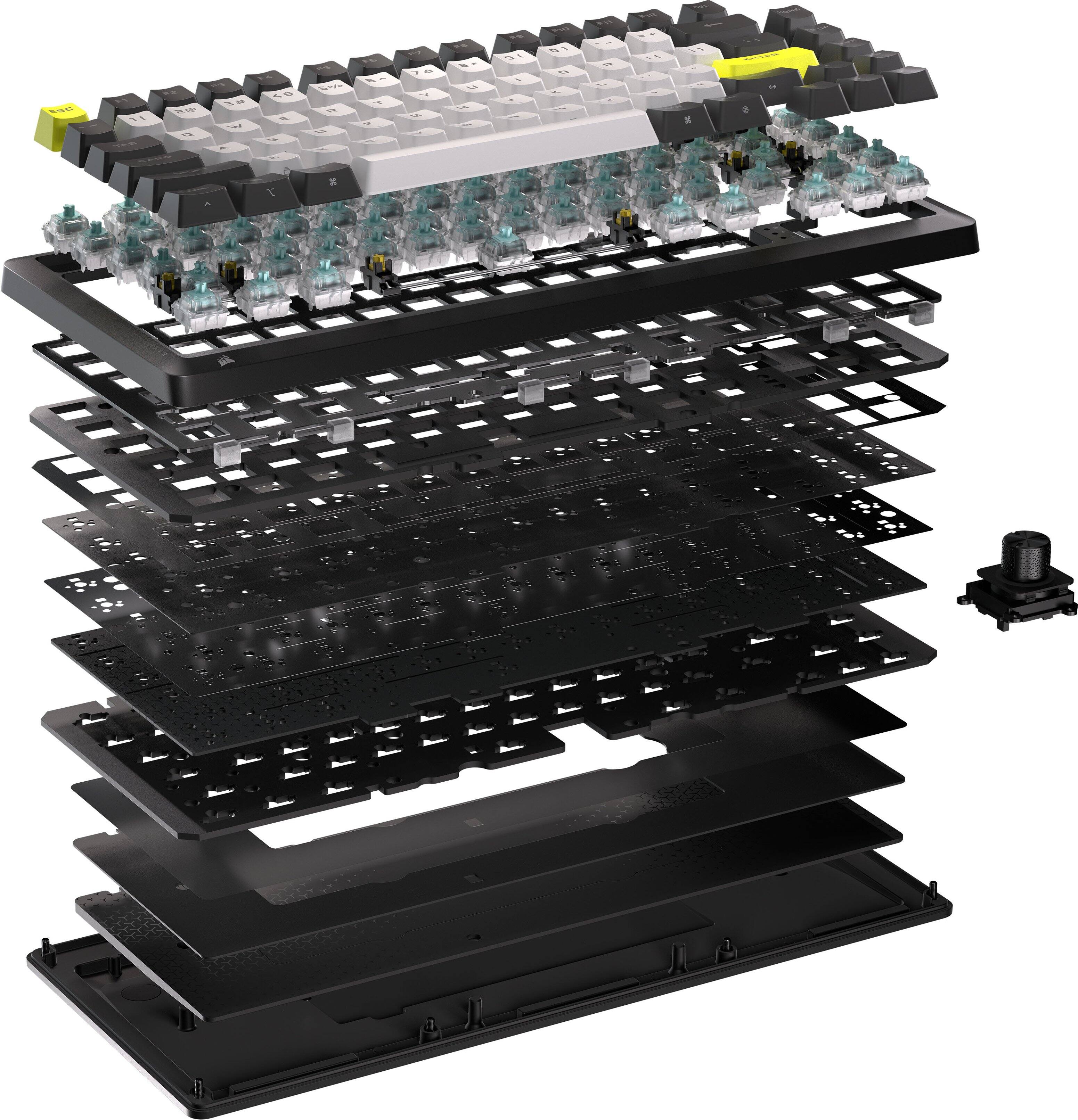 Alt View 20. CORSAIR - MAKR PRO 75 Hall Effect DIY keyboard - full aluminum build, gasket mounting, and 8kHz polling - Black.