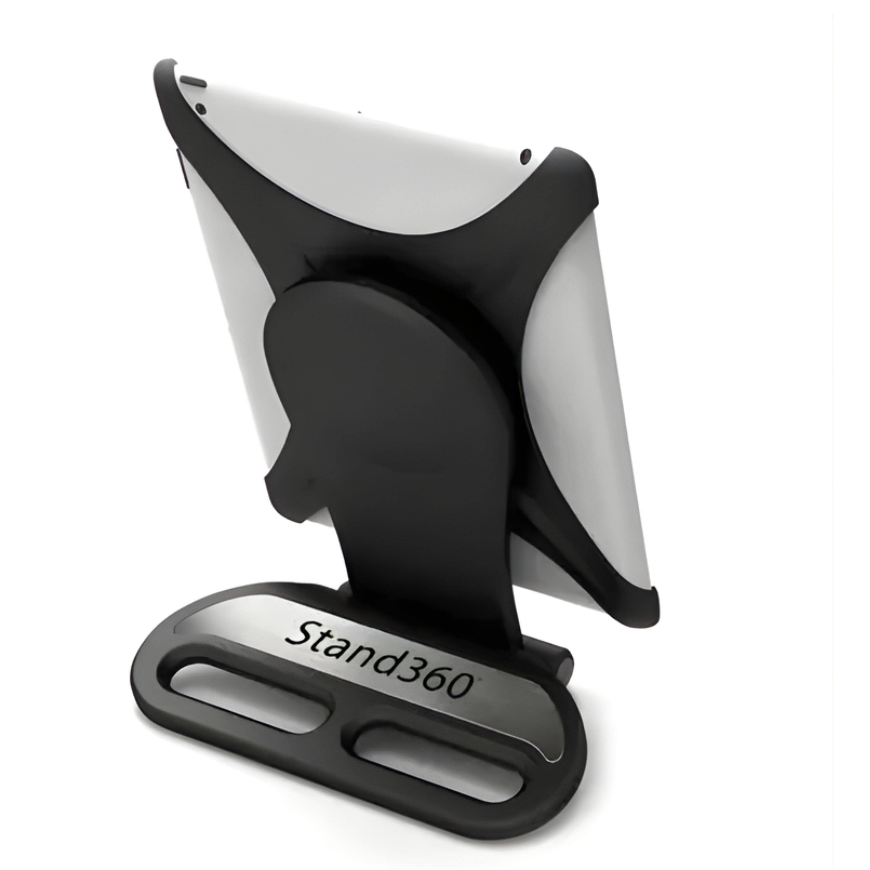 Left. Kitcheniva - Adjustable 360 iPad Stand With Stable Base And Perfect Viewing Position - Black.
