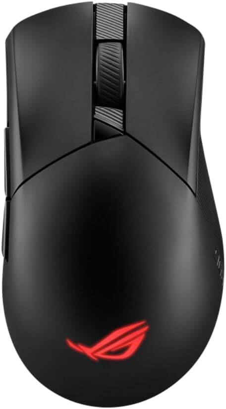 Alt View 4. ASUS - ASUS ROG Gladius III Wireless AimPoint, Connectivity: USB 2.0 (TypeC to TypeA), Bluetooth 5.1, RF 2.4GHz. Aura Sync - Black.