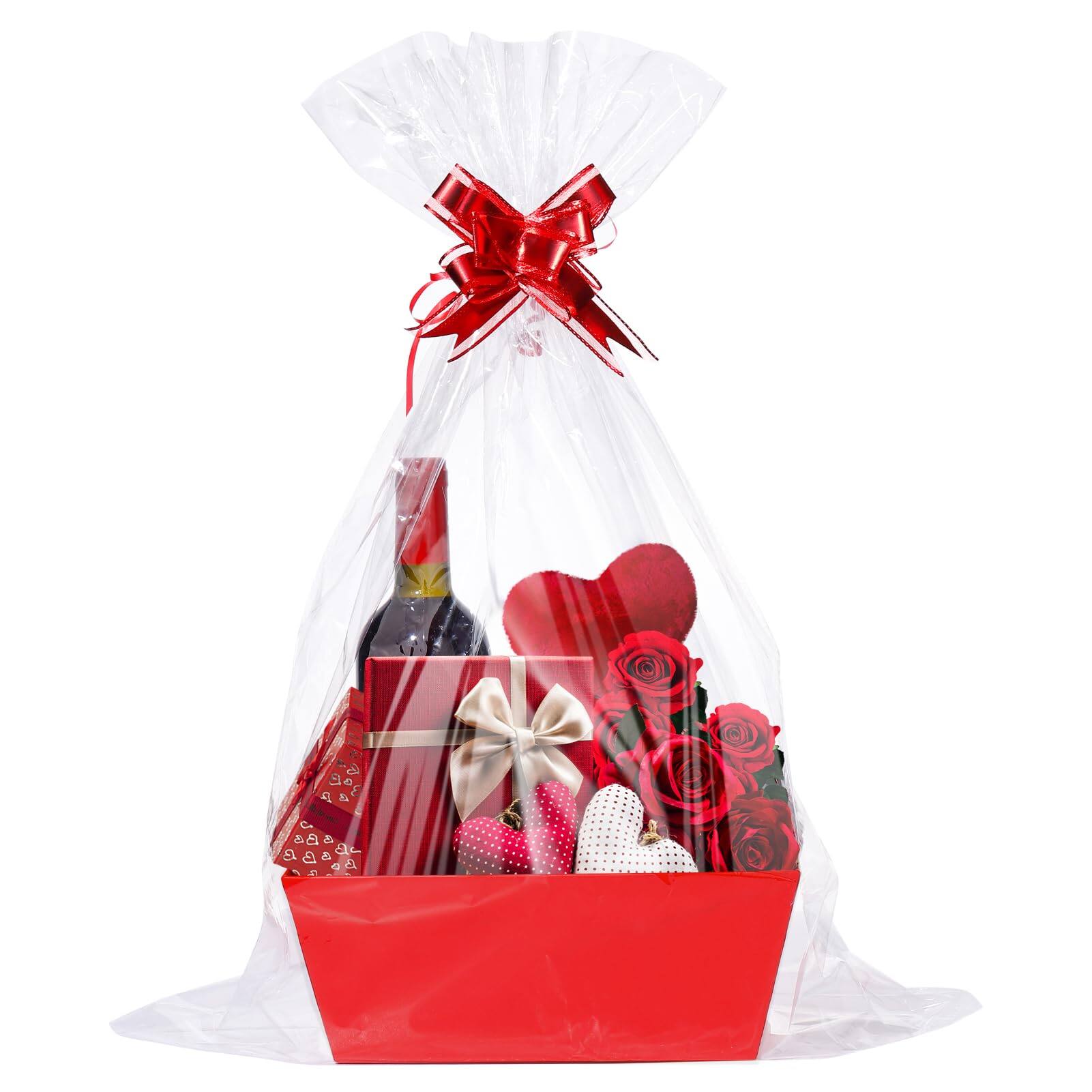Alt View 1. Paradigms Interiors - Baskets For Gifts Empty- Sturdy Gift Basket Kit With Cellophane Wrap And Pull Bows Valentine's Day Wedding ... - Black.