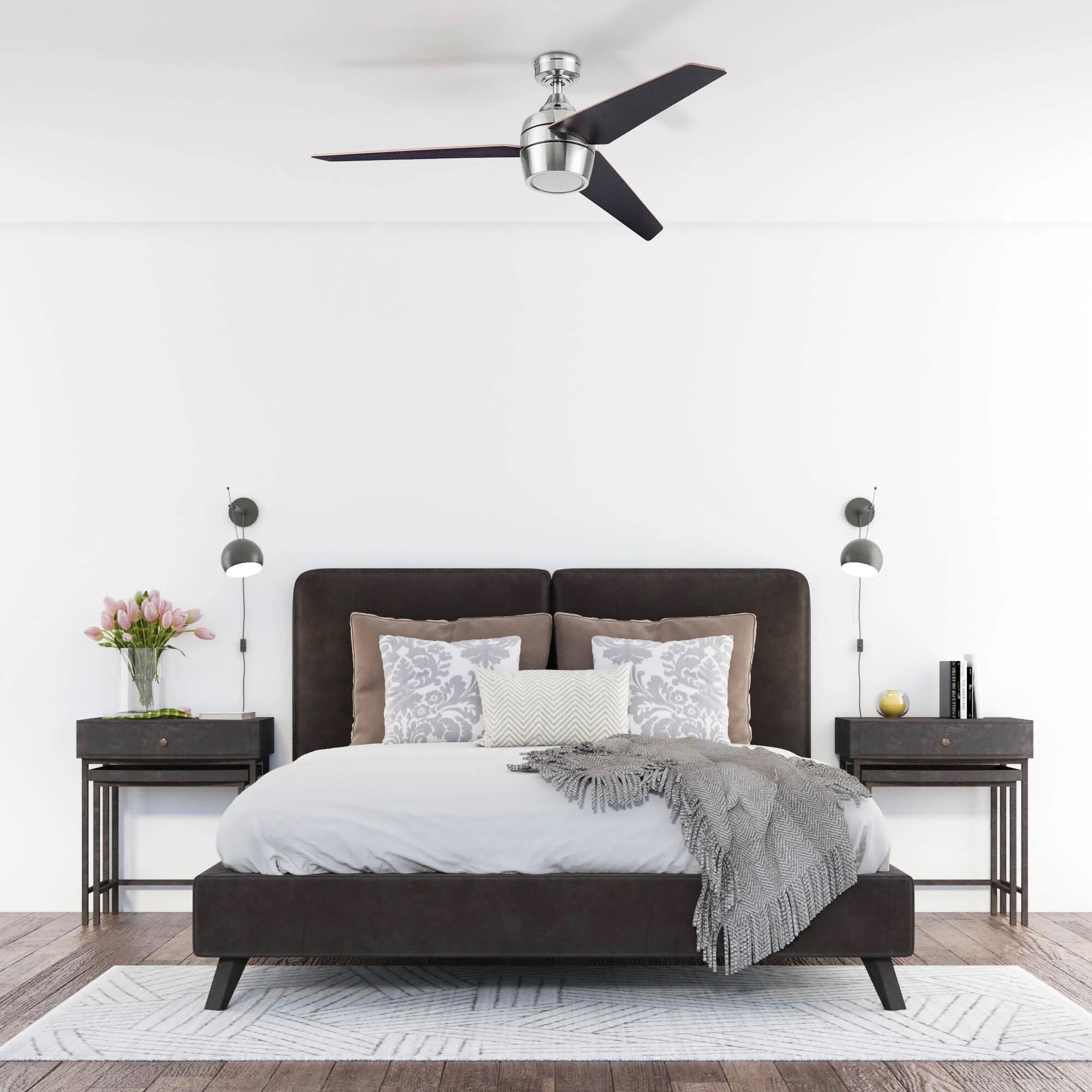 Alt View 4. Honeywell - Honeywell Eamon Ceiling Fan, Quiet Motor and Remote Control, 52", Brushed Nickel - Brushed Nickel.