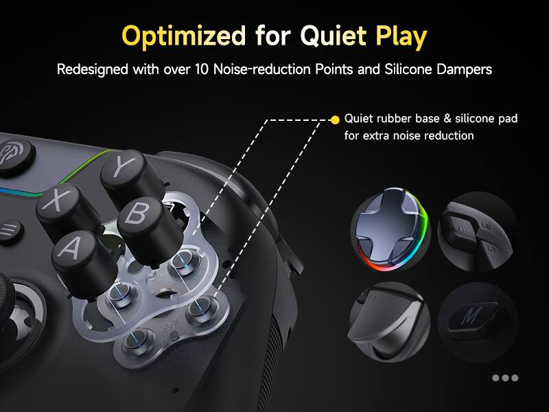 Optimized for Quiet Play  
Redesigned with over 10 Noise-reduction Points and Silicone Dampers  
Quiet rubber base & silicone pad for extra noise reduction