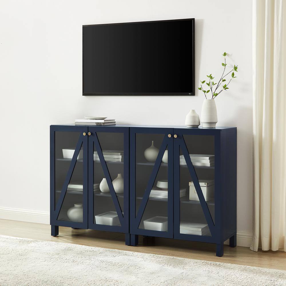Alt View 10. Crosley Furniture - Cassai 2-Piece Media Sideboard Cabinet Set - 2 Storage Pantries - Navy.