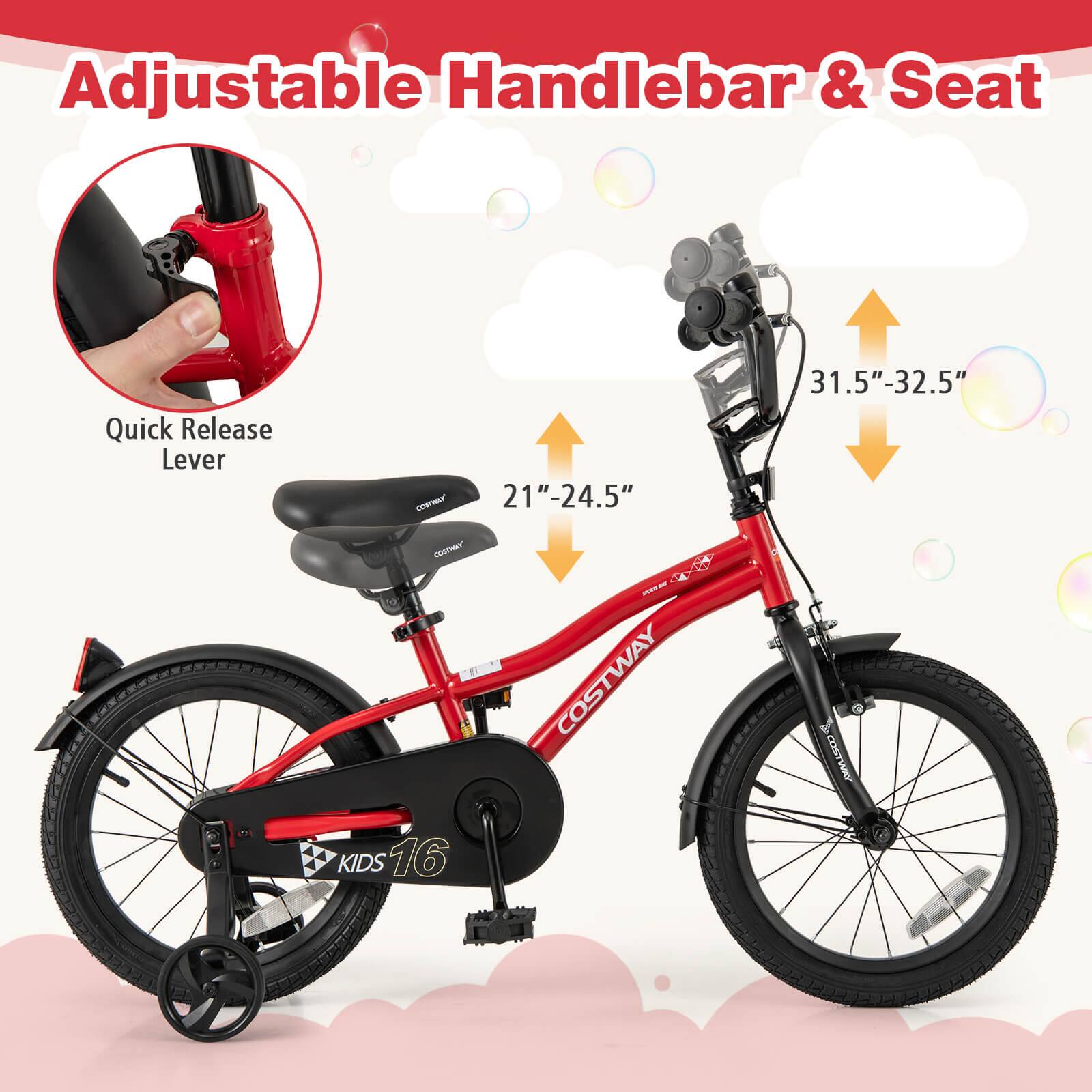 Adjustable Handlebar & Seat

Quick Release Lever

21"-24.5"

31.5"-32.5"

COSTWAY

KIDS 16