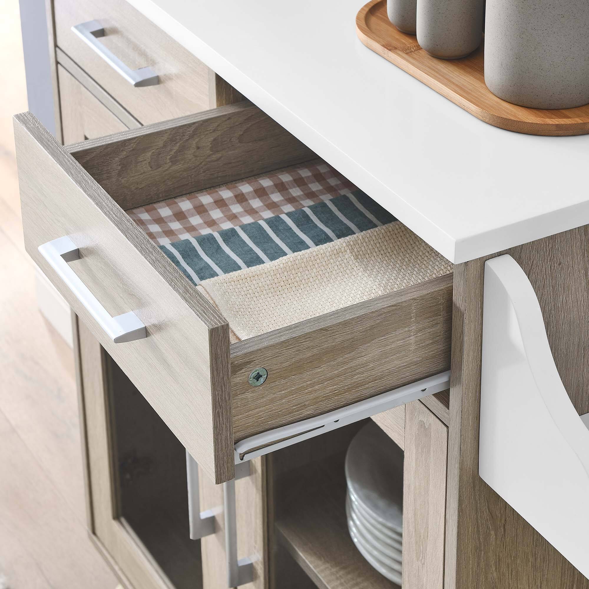 Alt View 1. Modway - Cuisine Kitchen Cart by Modway - Oak White.