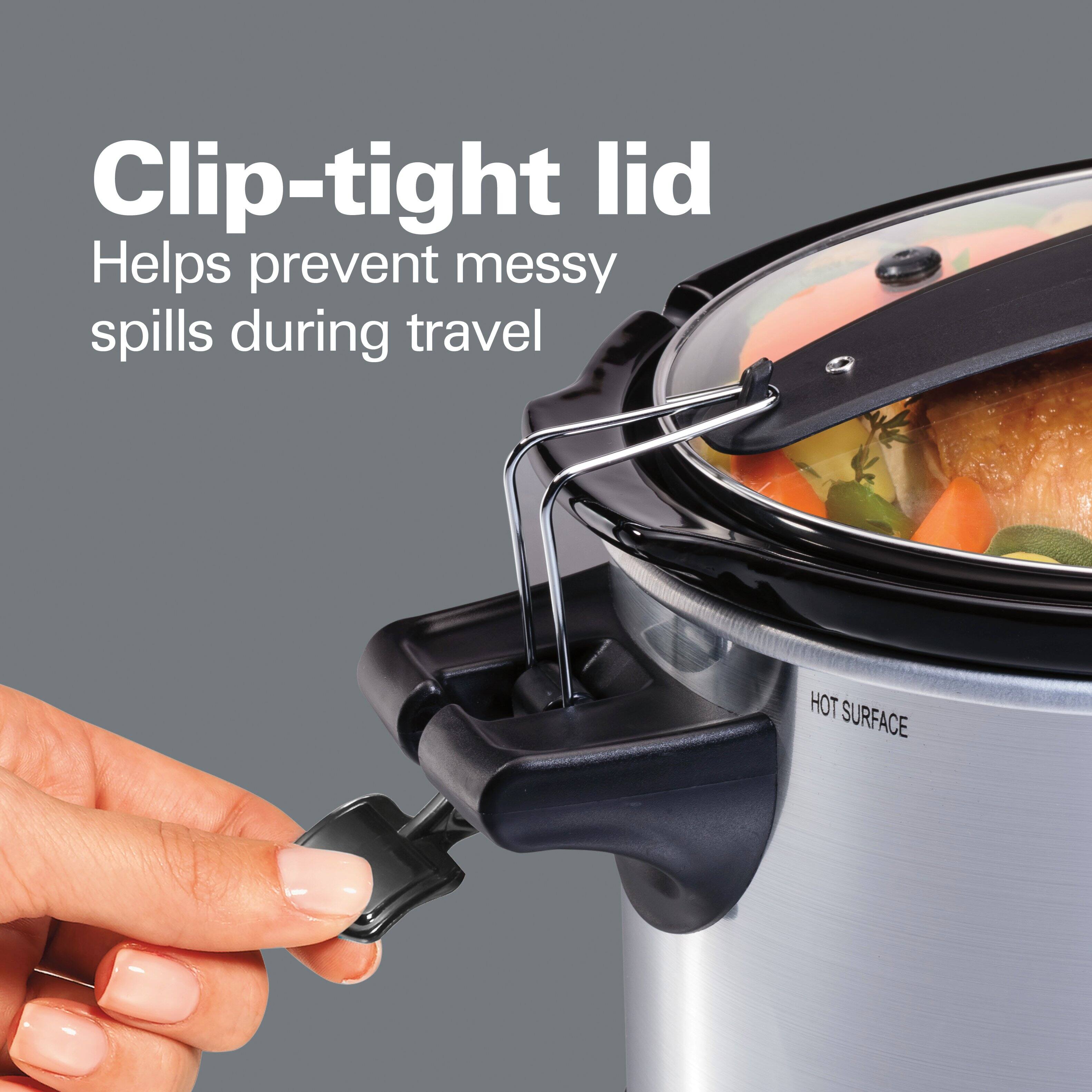 Clip-tight lid  
Helps prevent messy spills during travel  

HOT SURFACE
