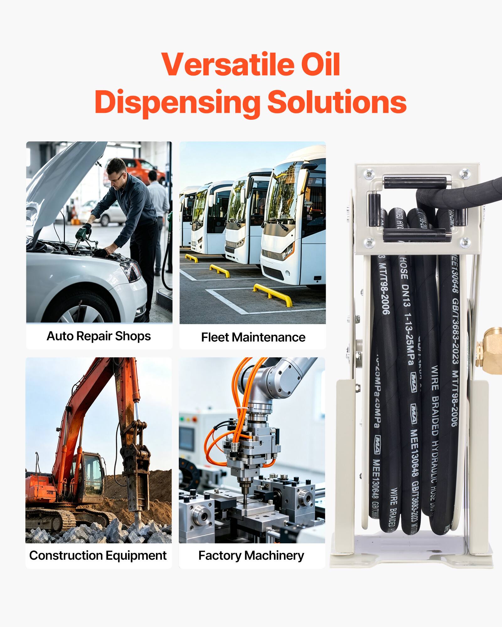Versatile Oil Dispensing Solutions

Auto Repair Shops  
Construction Equipment  
Fleet Maintenance  
Factory Machinery  

UCED AL 02%  
HOSE MT/T98-2006 DN13 1-13-25MPa  
E AKUN WIRE - COMPacoMPa  
A MA BRAIDED  
MA MEE130648  
HYDRAULIC MEE130648  
WIRE HUSE GBITH BRAIDED  
GB/T3683-2023  
N MIA  
EE130648  
GB/T3683-2023  
MT/T98-2006