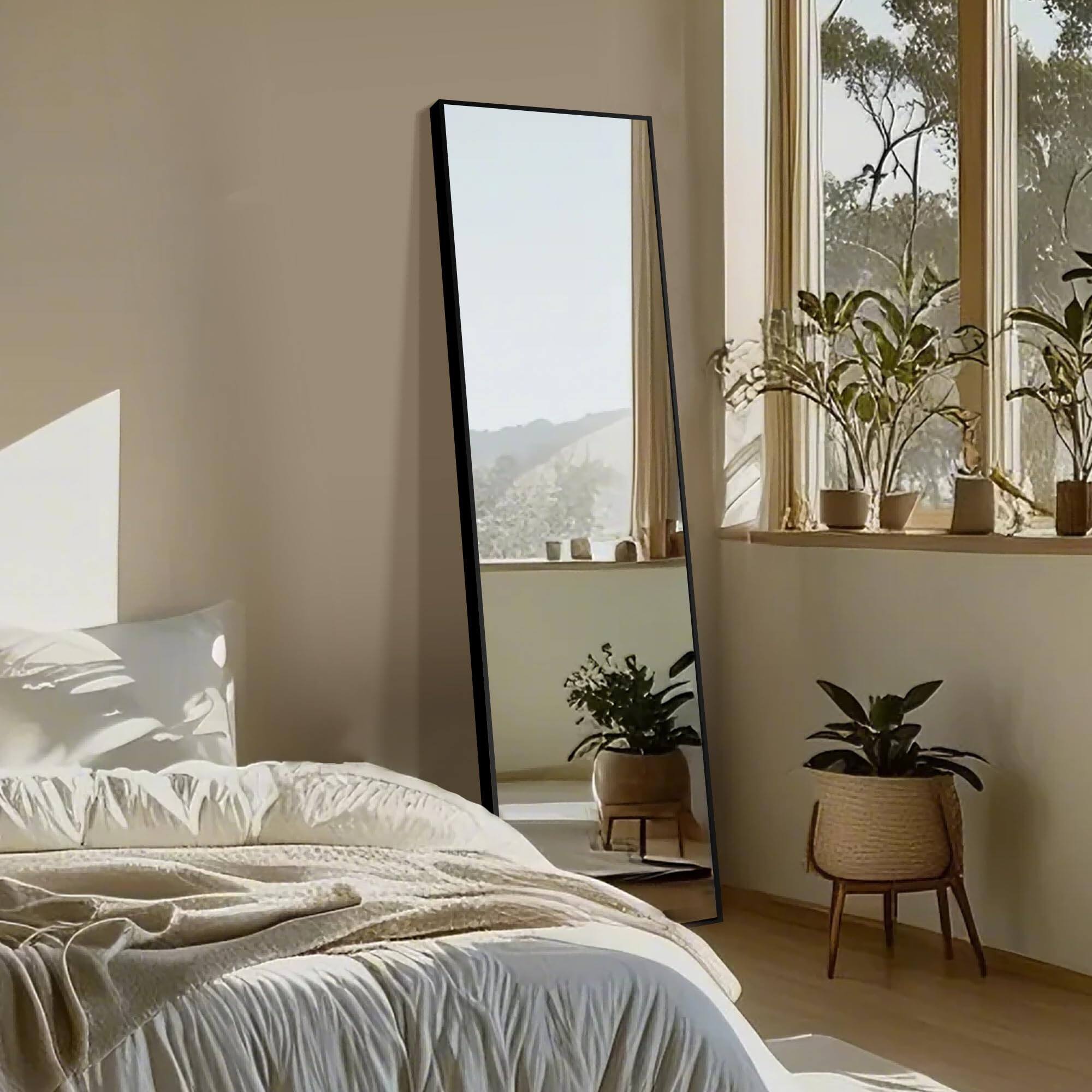 Alt View 6. Hanke - Wall Full Length Mirror Standing Body Large Floor For Door Bedroom Bathroom Living Room With Frame - Rect Gold 75"L x 35"W.