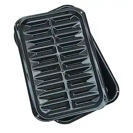Range Kleen - BP106X 2 Piece 12.75 x 8.5 Inch Air Fry, Bake and Broiler Pan Junior - Black