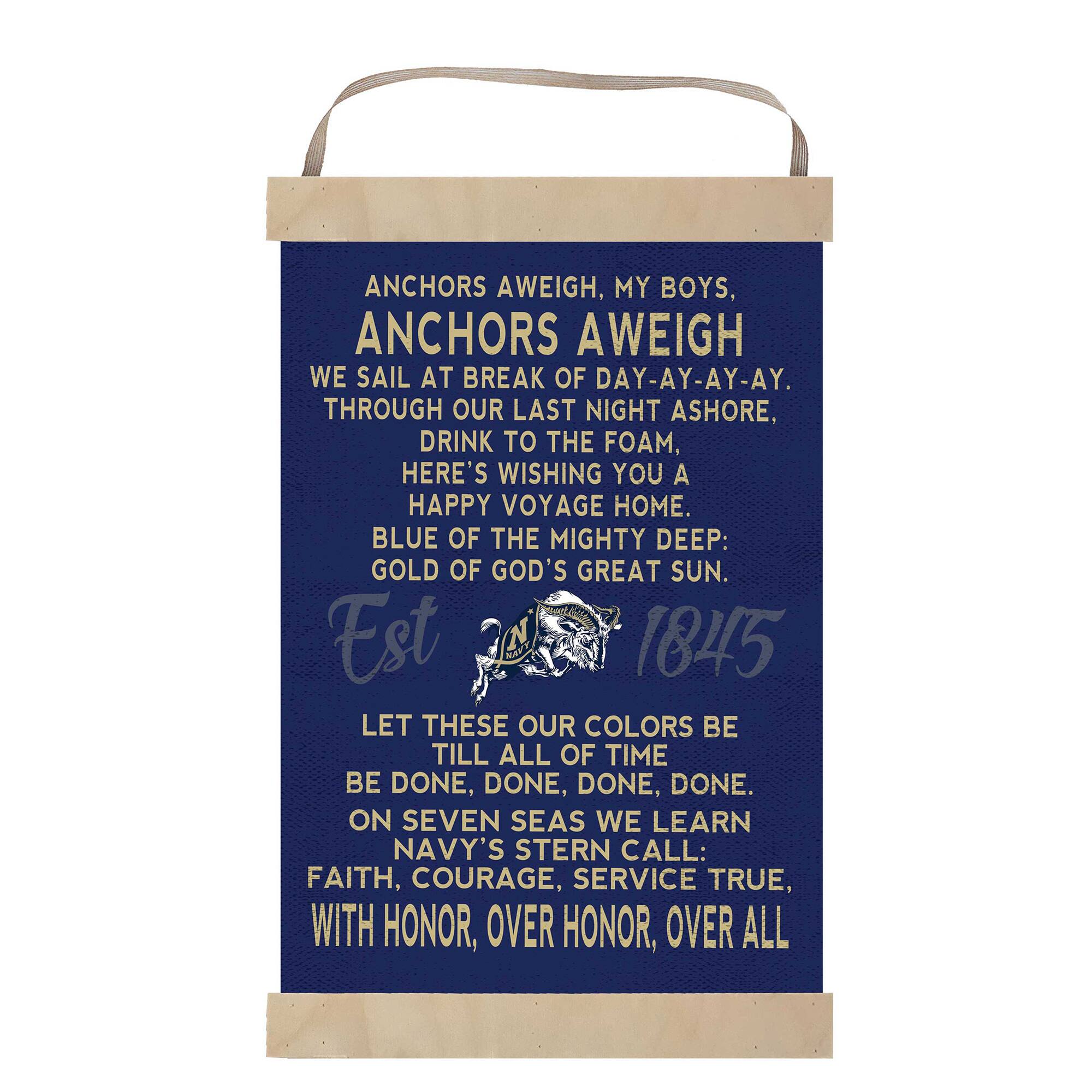 Navy Midshipmen 12'' x 20'' Fight Song Banner Sign