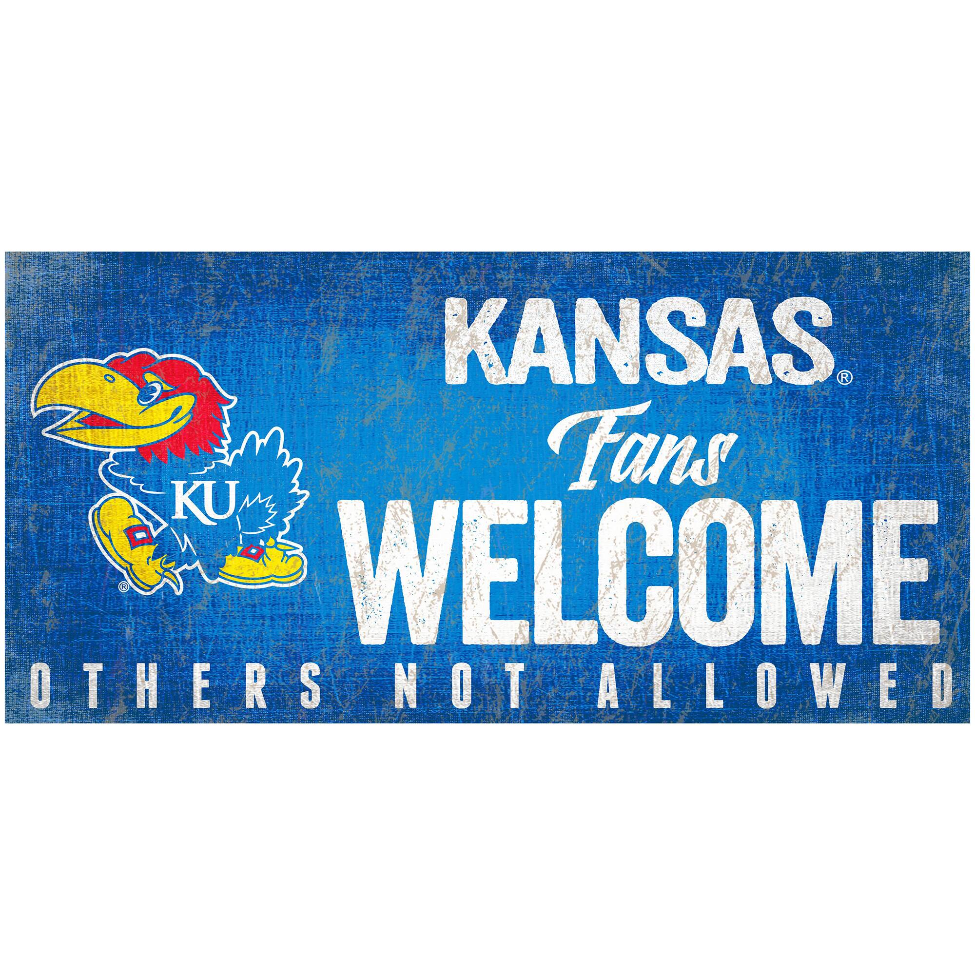 Kansas Jayhawks 6" x 12" Fans Welcome Sign