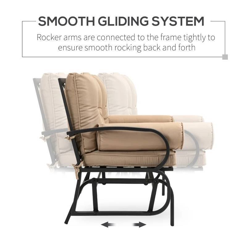 SMOOTH GLIDING SYSTEM  
Rocker arms are connected to the frame tightly to ensure smooth rocking back and forth