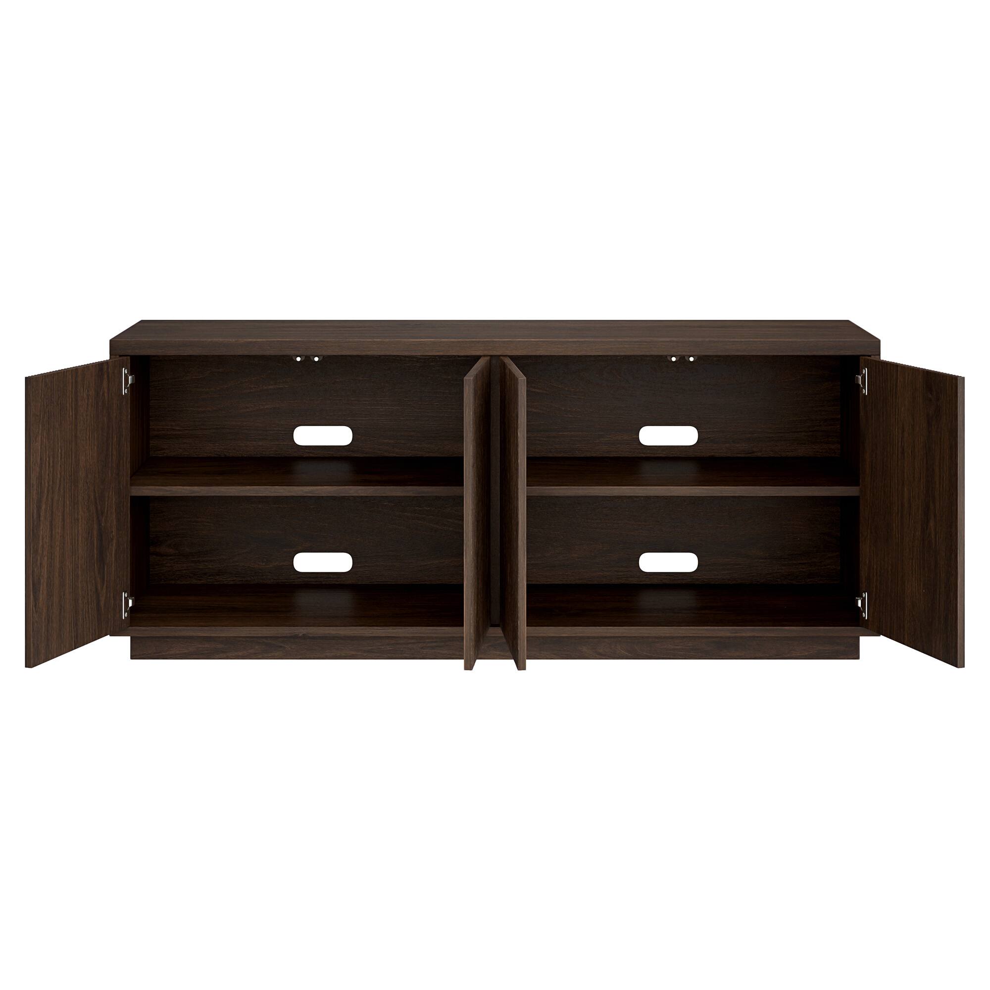 Alt View 1. Hudson&Canal - Hanson Rectangular Fluted TV Stand for TV's up to 65" in Alder Brown - Alder Brown.