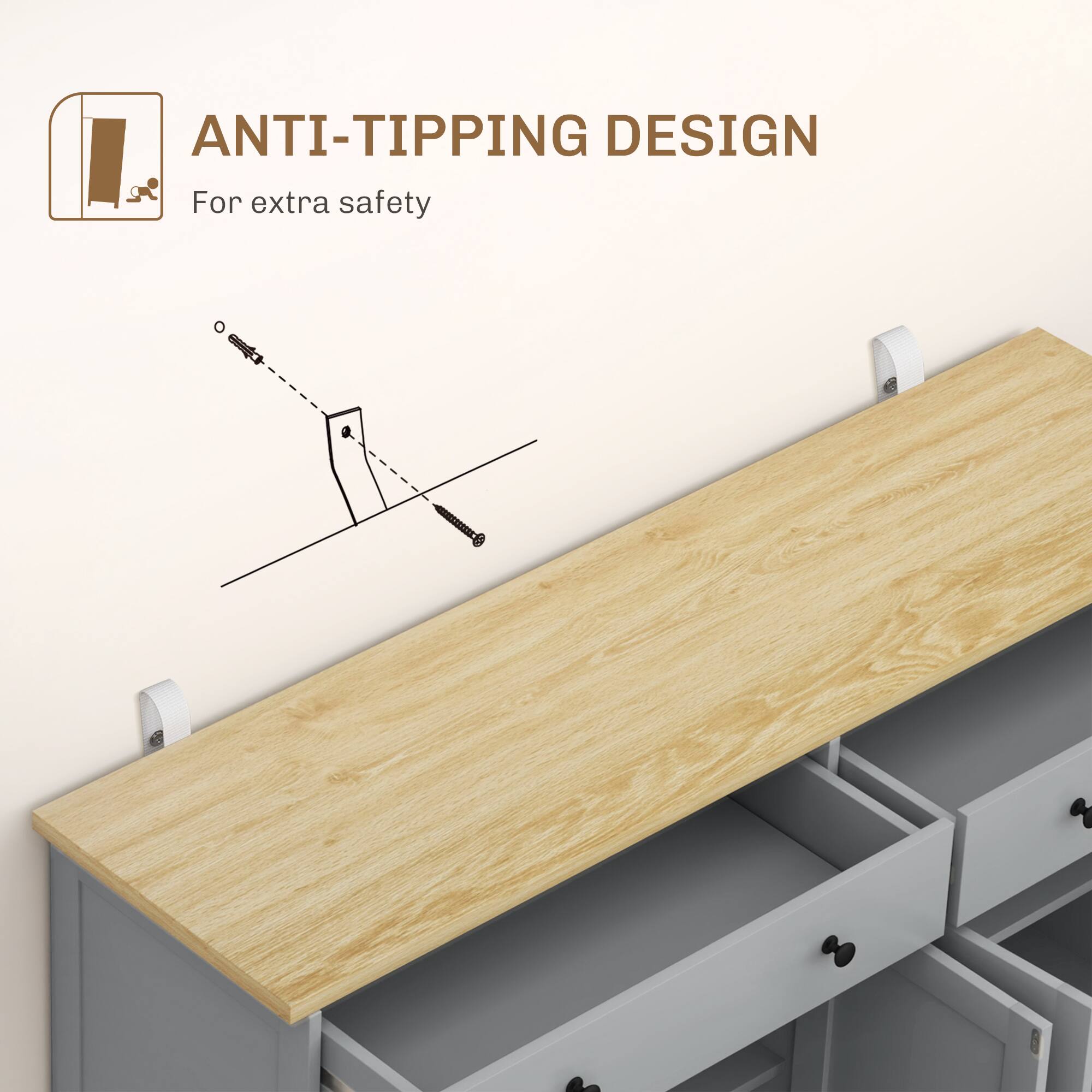 ANTI-TIPPING DESIGN For extra safety