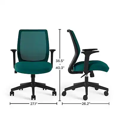 Staples Essentials Ergonomic Fabric Swivel Task Chair, (UN60410) Teal ...