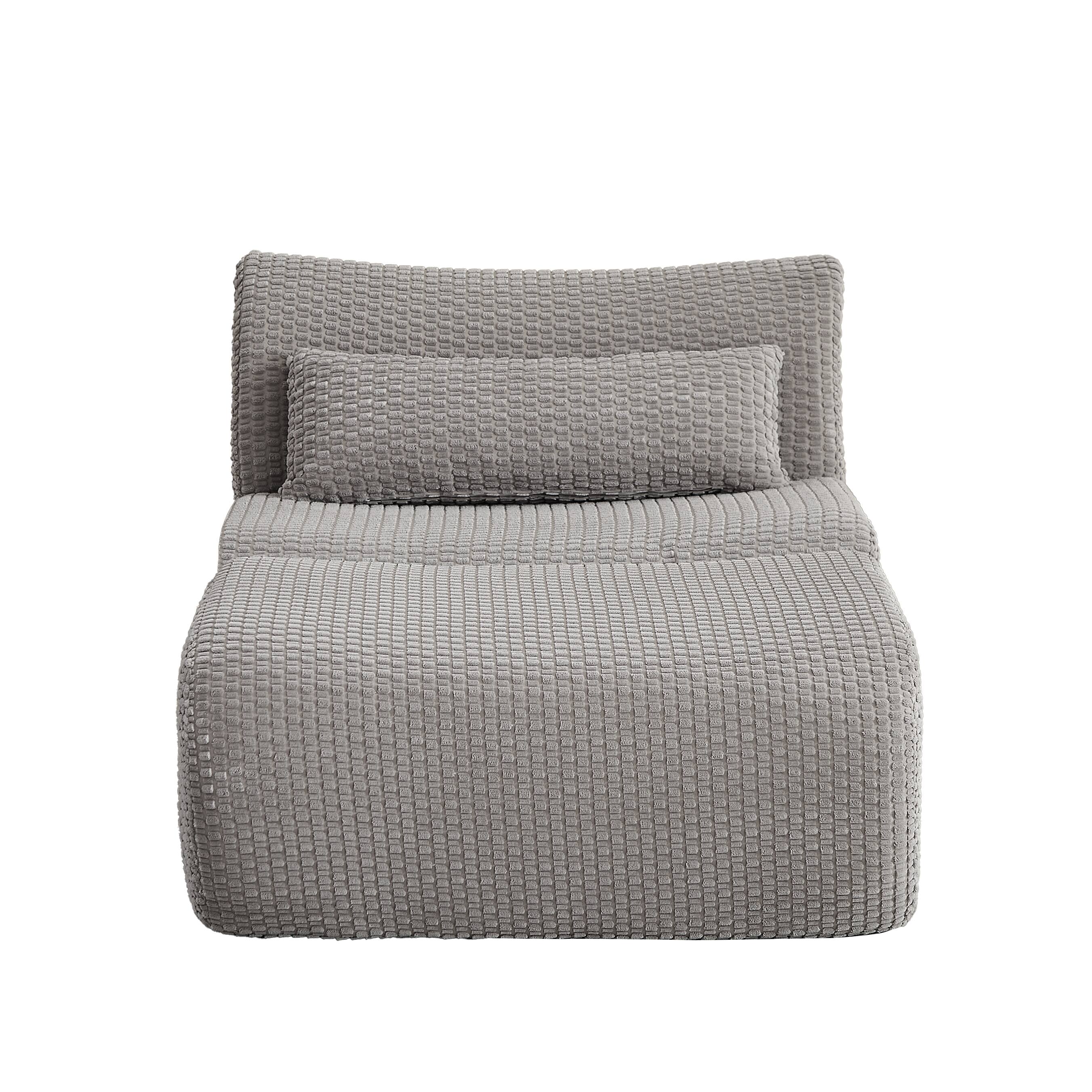 Left. Anysun - Single Modular Sofa with Cloud Comfort, Corduroy Fabric & No Assembly for Living Room - Gray.