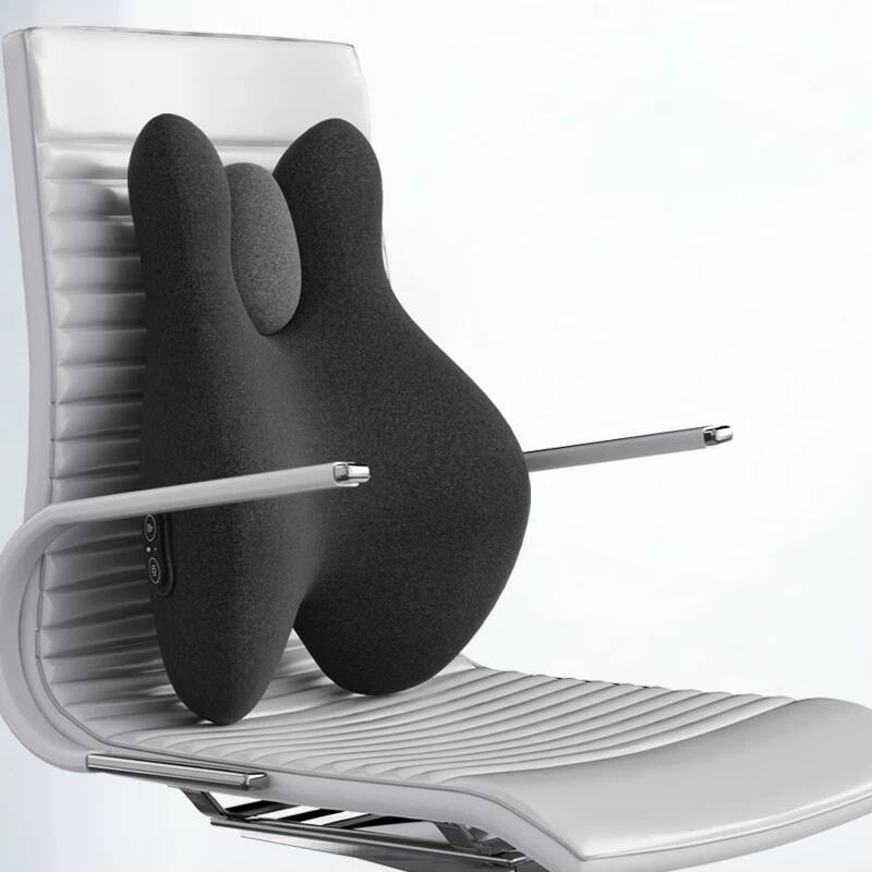 Front. Morfone - Morfone Ergonomic Heated Lumbar Support Pillow Memory Foam Back Cushion with Vibration Massage - grey.