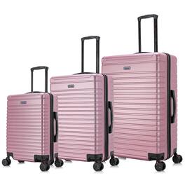 InUSA - Deep lightweight hardside spinner 3 Piece Luggage Set 20"/24"/28" - Rose Gold