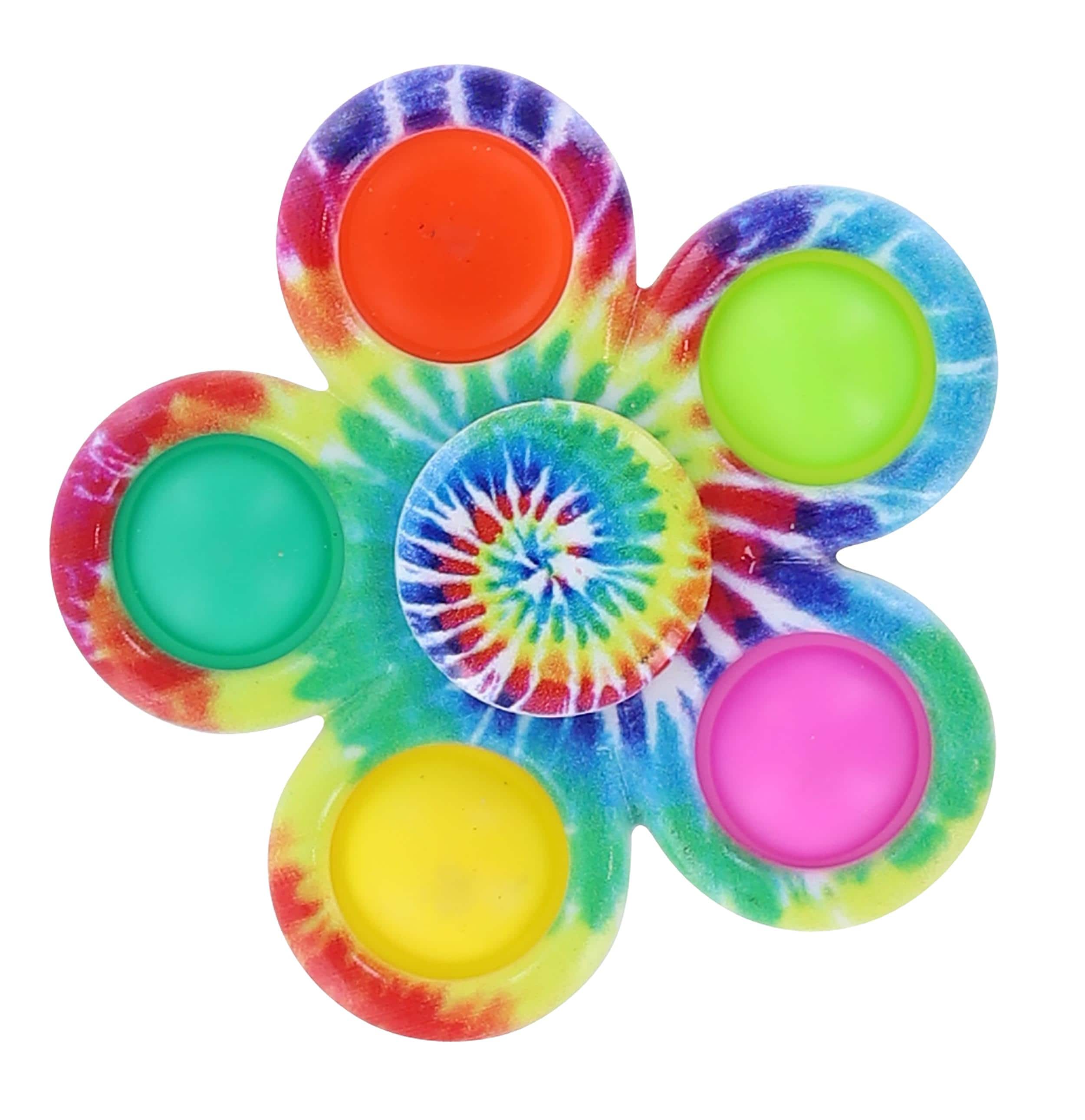 Front. Toynk - Pop Fidget Toy Spinner 5-Button Rainbow Bubble Popping Game - Rainbow.