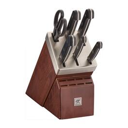 ZWILLING - Gourmet 7-pc Self-Sharpening Knife Block Set - Black