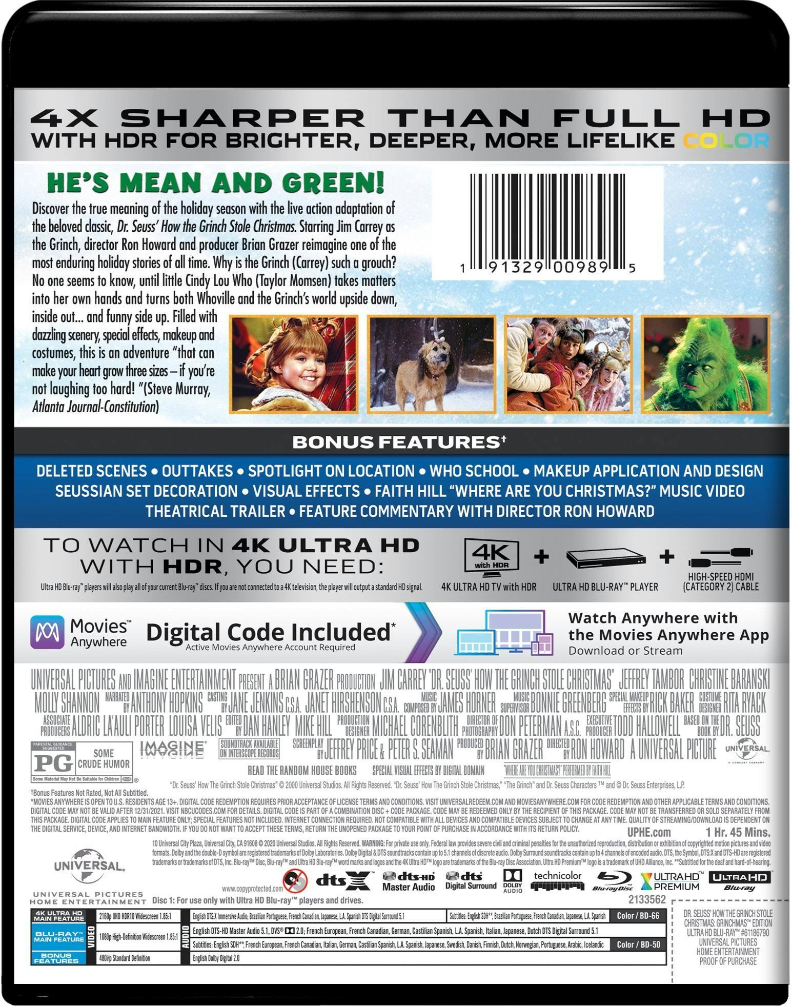 Angle. Dr. Seuss' How The Grinch Stole Christmas (Grinchmas Edition - 4K Ultra HD) [UHD].