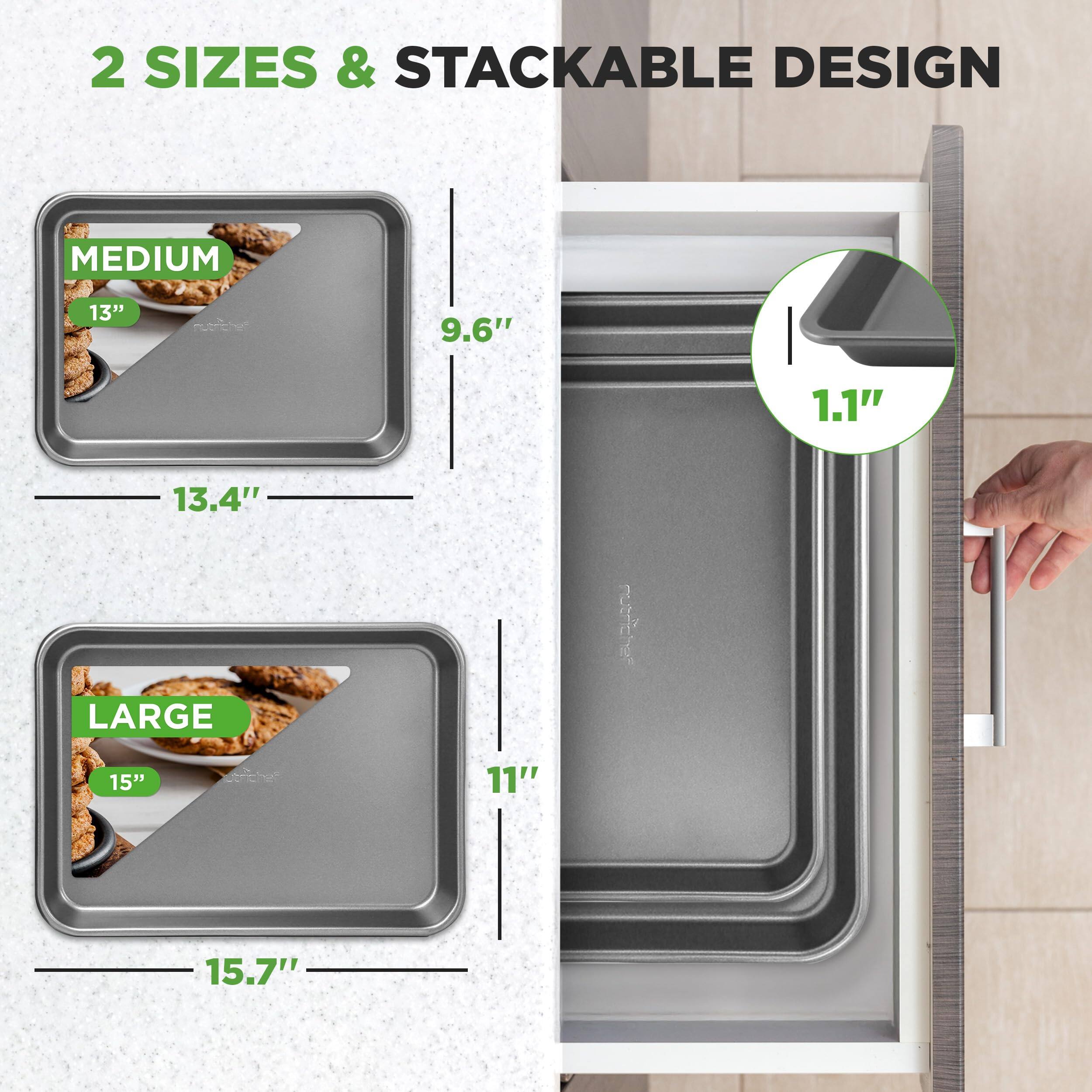 2 SIZES & STACKABLE DESIGN

MEDIUM
13" x 9.6" x 1.1" x 13.4"

LARGE
15" x 11" x 1.1" x 15.7"