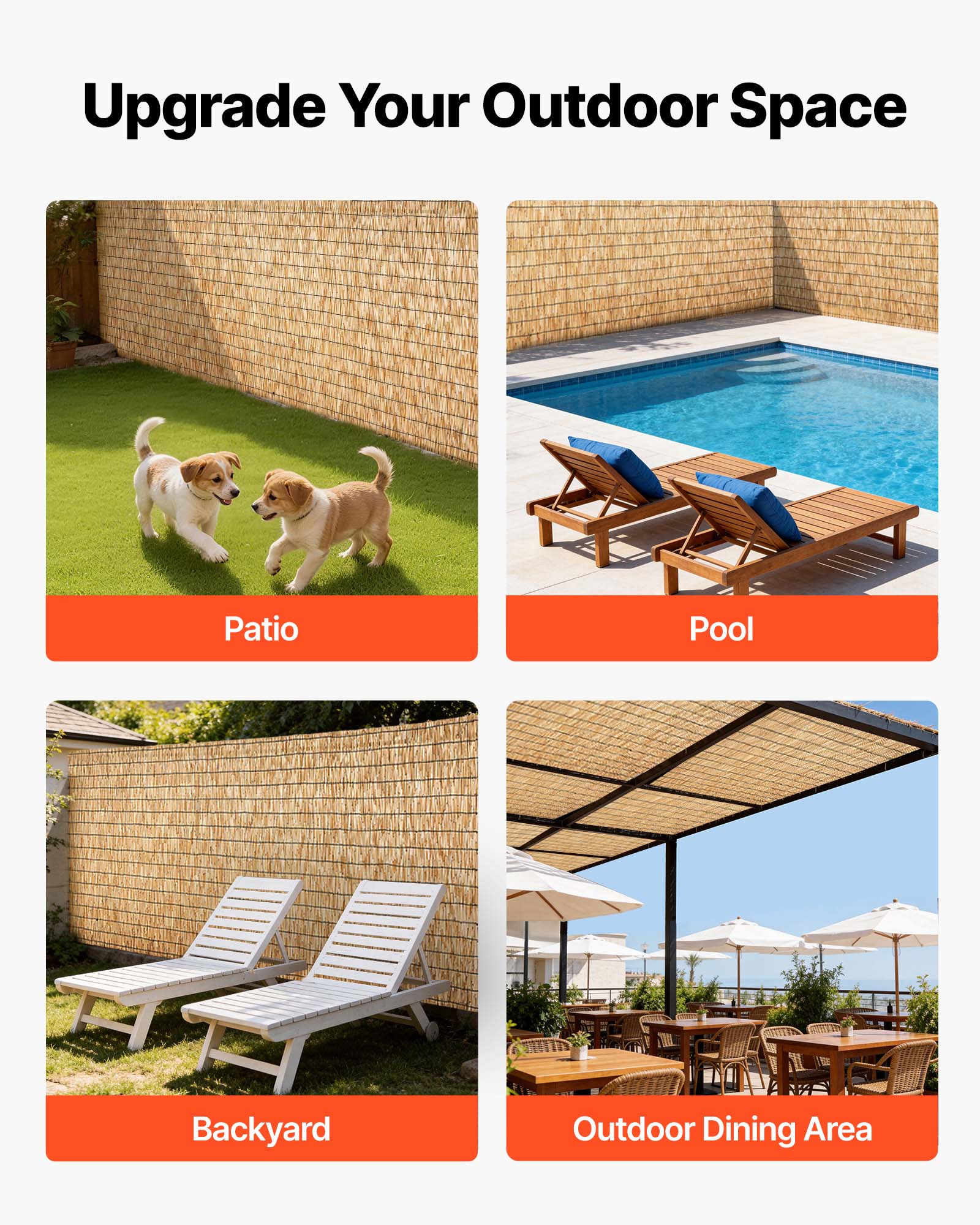 Upgrade Your Outdoor Space

- Patio
- Pool
- Backyard
- Outdoor Dining Area