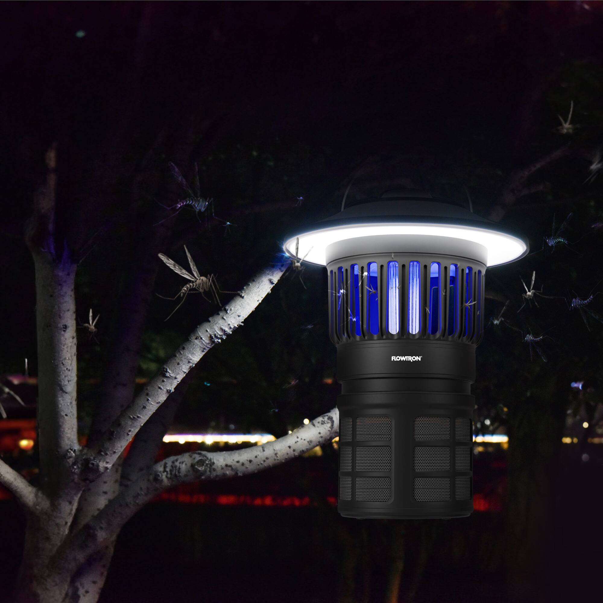 Alt View 1. Flowtron - Bug Trap Lantern – 3 Modes, UV Light, USB-C, Rechargeable, Indoor & Outdoor - Black.