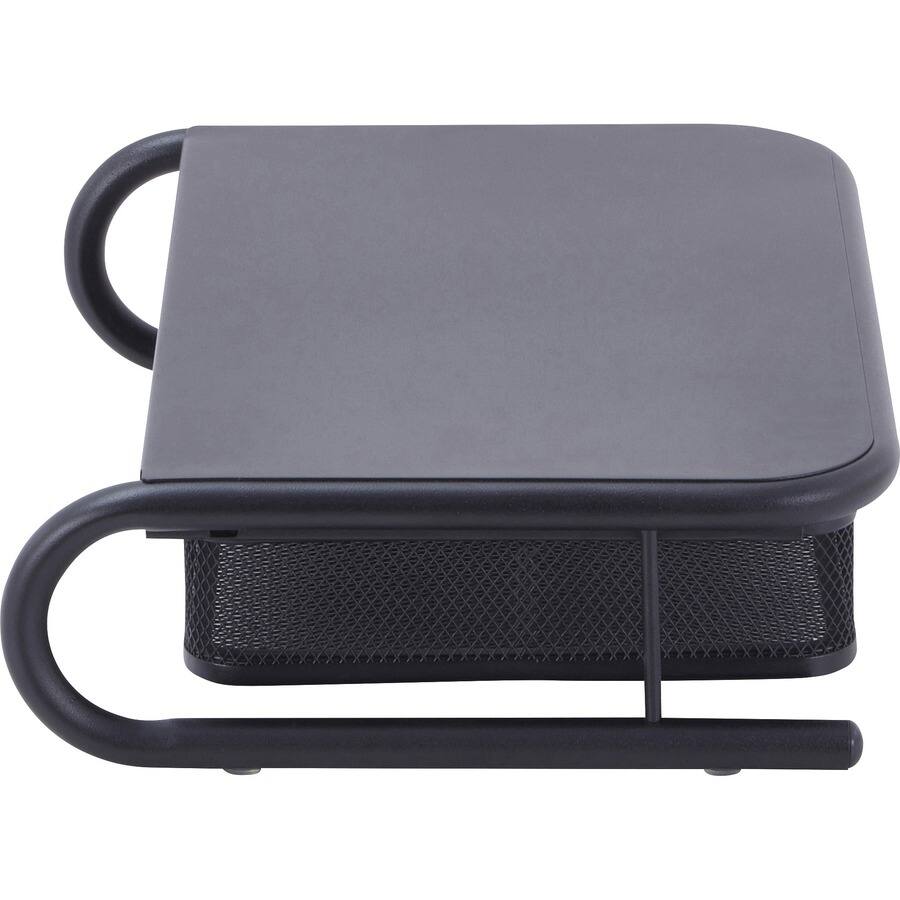 Left. Lorell - Lorell Mesh Wire Monitor Stand Desktop Powder Coated Steel Black - Black.