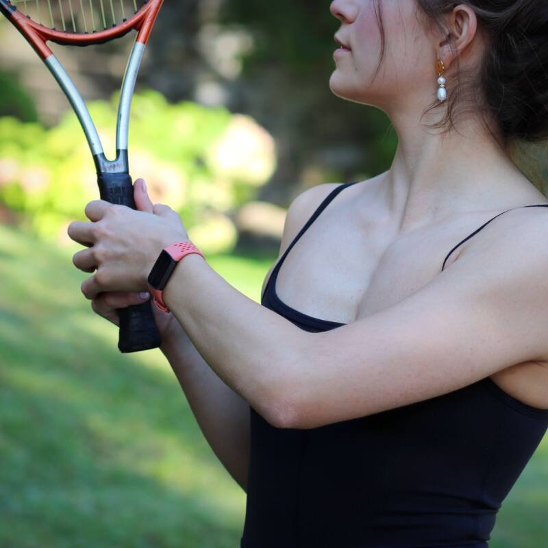 Alt View 2. StrapsCo - Endurance Band Silicone Rubber Watch Strap For Fitbit Charge 5 - Beige.