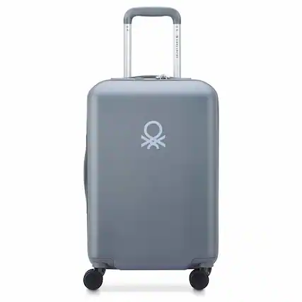 Front. Delsey - Benetton UCB Hard Carry-On Spinner Luggage - Steel Grey.