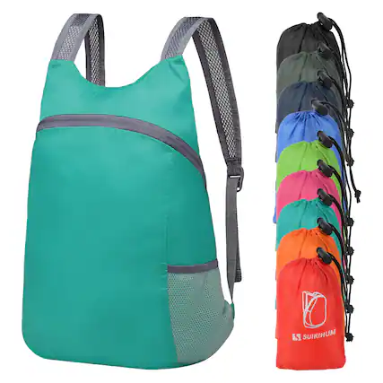Front. Unique Bargains - 20L Ultra Hiking-Daypack Lightweight Foldable Travel Packable Backpack for Camping Cycling Outdoor - Lake Blue.