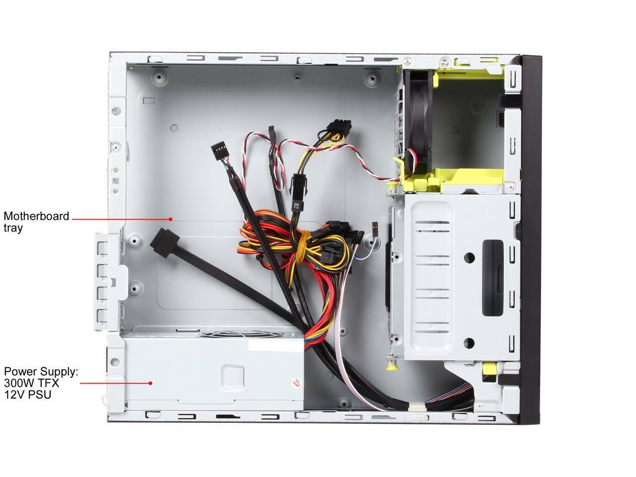 Motherboard tray

Power Supply: 300W TFX 12V PSU