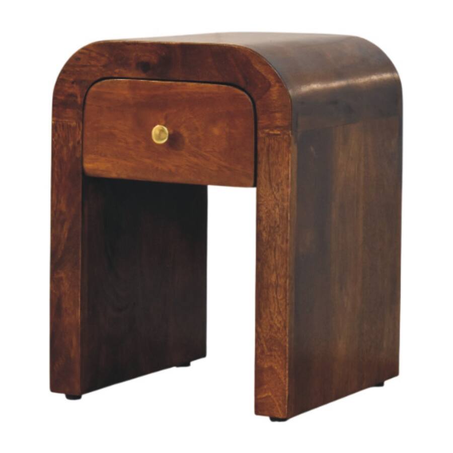 Artisan Furniture Solid Wood Mini Darcy Nightstand with Curved Edges, 1 ...