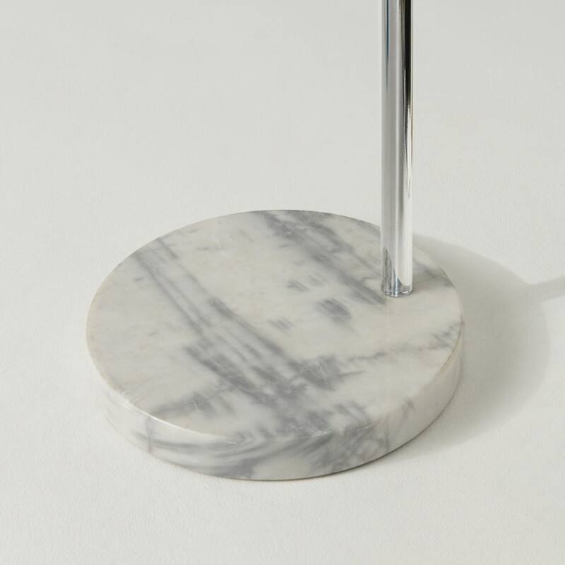 Back. Brightech - Olivia LED Modern Contemporary Arc Super Bright Floor Lamp with Heavy Marble Base - Glossy Chrome.