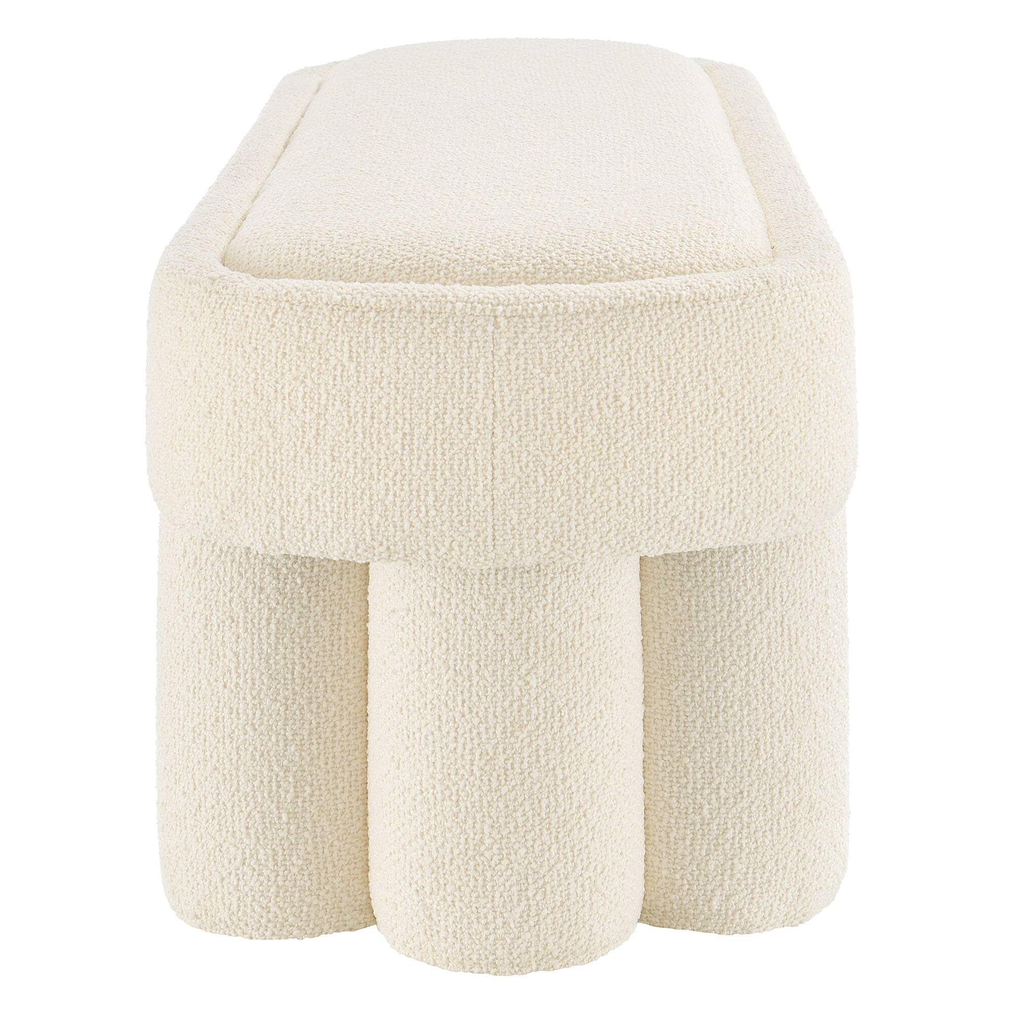 Alt View 2. Modway - Mossi 52-Inch Oval Boucle Fabric Bench by Modway - Cream.