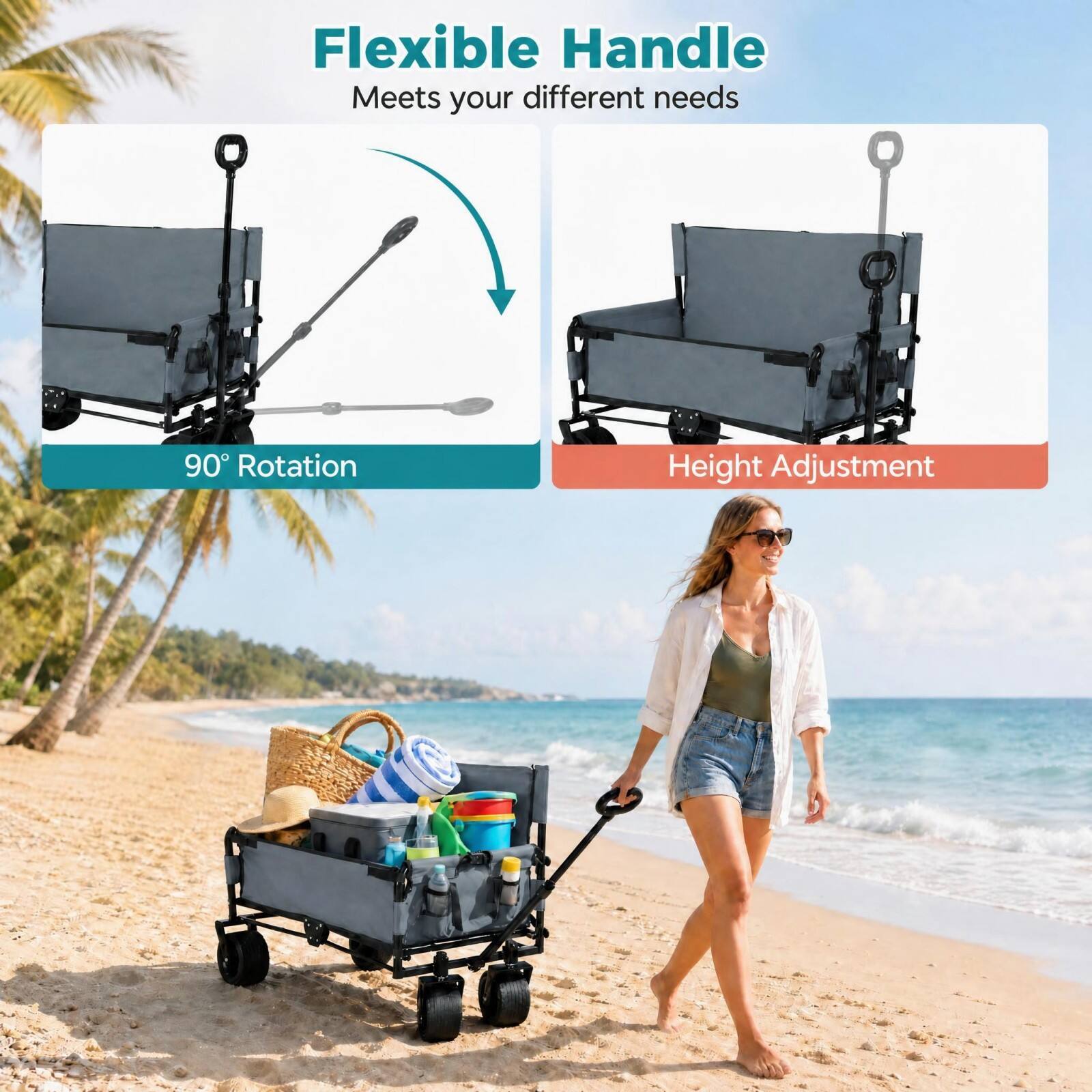 Flexible Handle  
Meets your different needs  
90° Rotation  
Height Adjustment