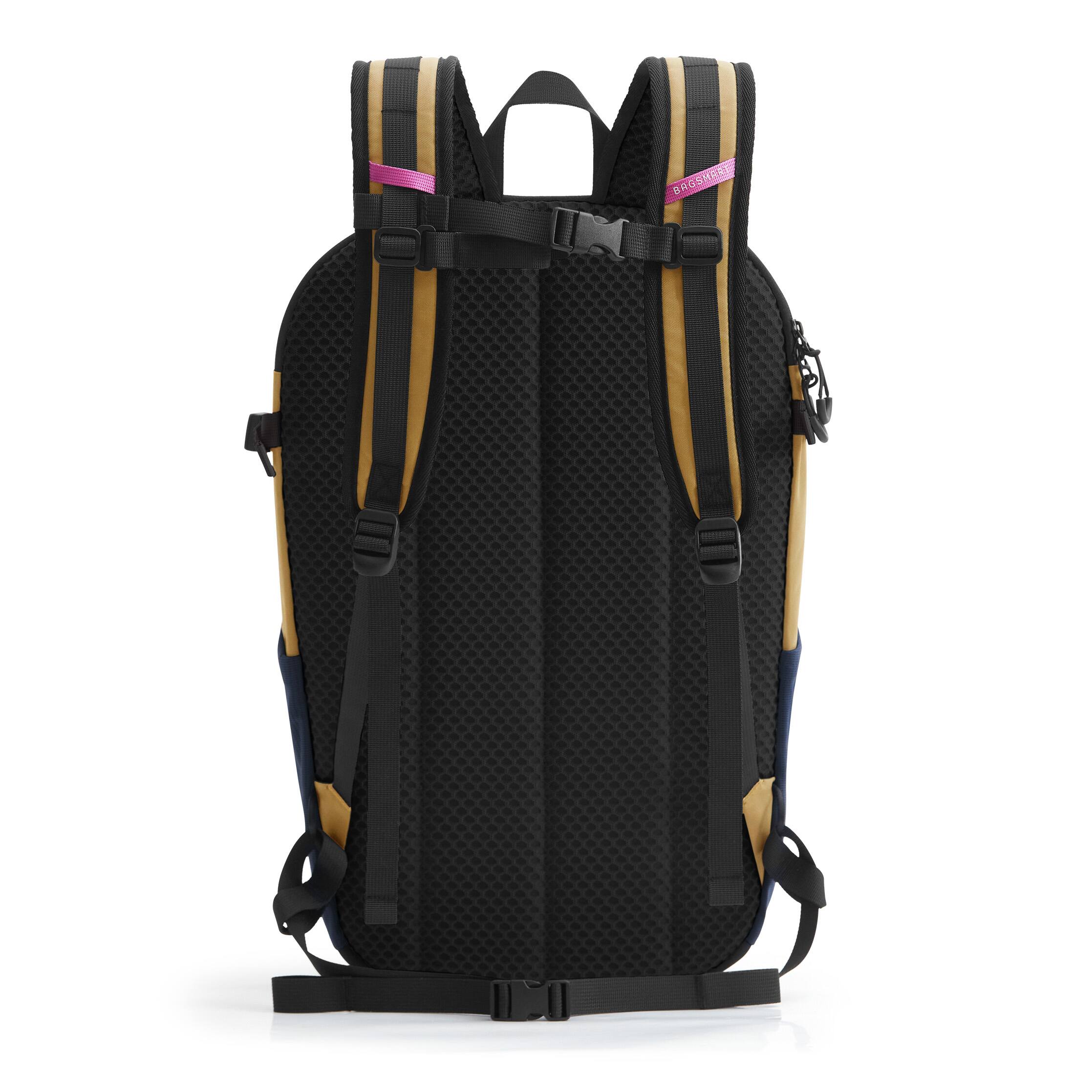 Back. Bagsmart - Faro 22L Daypack, Water-Repellent Backpack with 15" Laptop Compartment for Work, Campus & Commuting - Yellow.