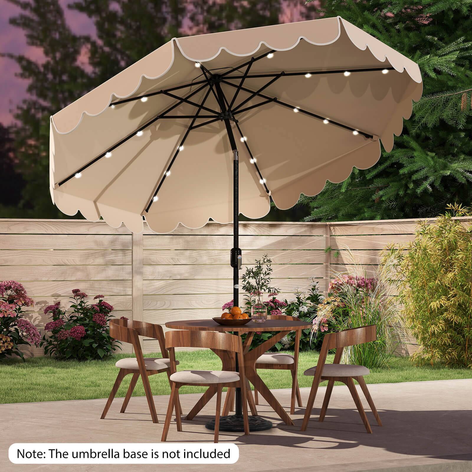 Note: The umbrella base is not included