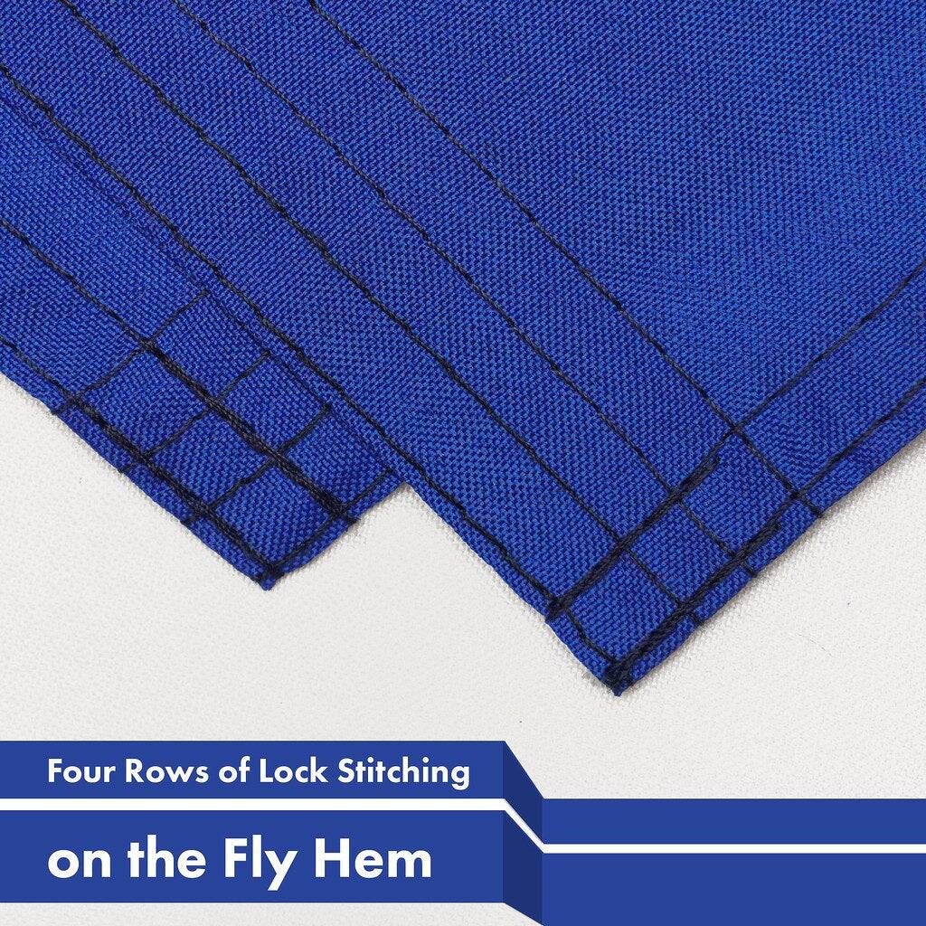 Four Rows of Lock Stitching on the Fly Hem