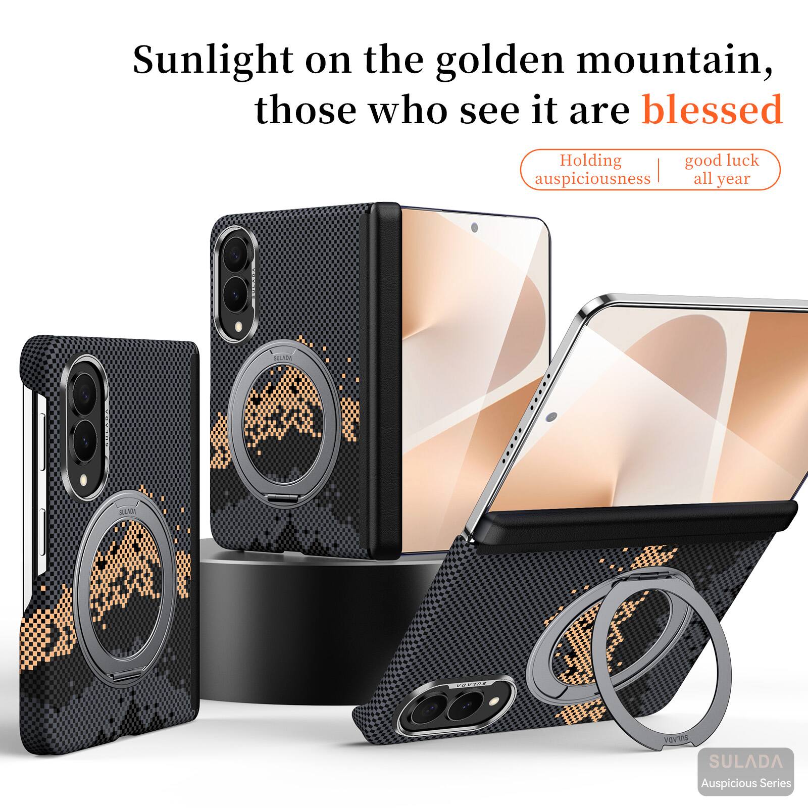 Sunlight on the golden mountain, those who see it are blessed  
Holding good luck auspiciousness all year  
SULADA  
VOVIOS SULADA Auspicious Series