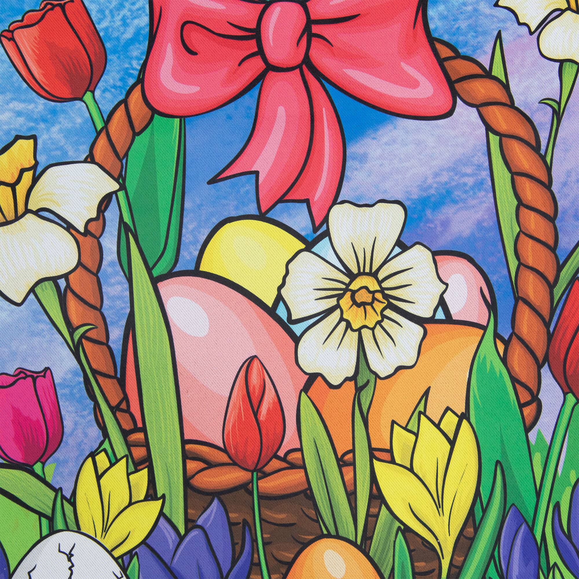 Alt View 5. Northlight - Welcome Easter Basket Outdoor Garden Flag 12.5" x 18" - Blue.