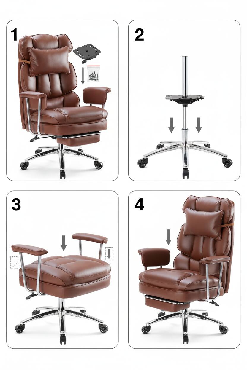 Alt View 2. AOITUN - Executive Home Office Desk Chair Ergonomic Comfort for Daily Use - Brown.