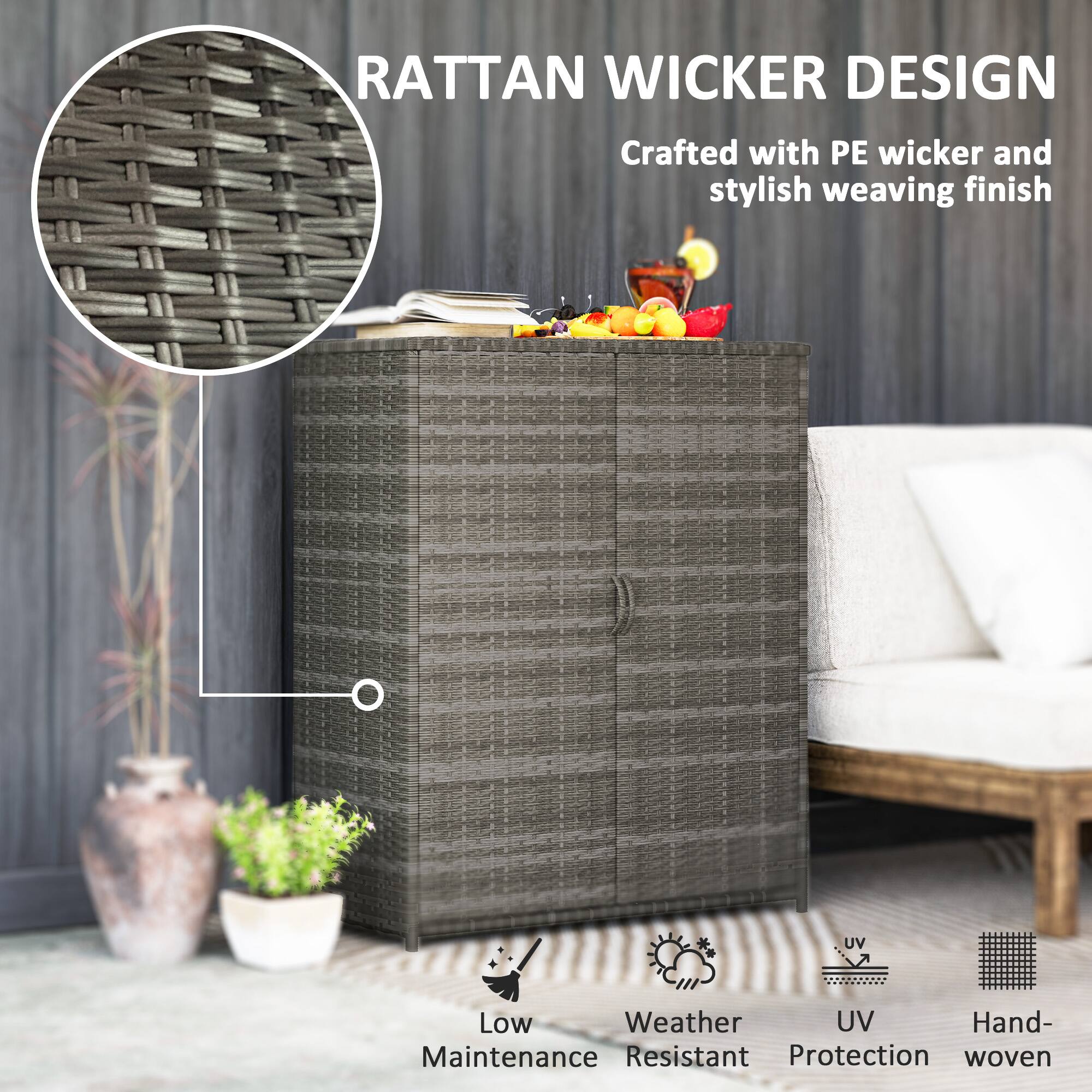 RATTAN WICKER DESIGN Crafted with PE wicker and stylish weaving finish UV Low Weather Protection Maintenance Resistant Hand-woven