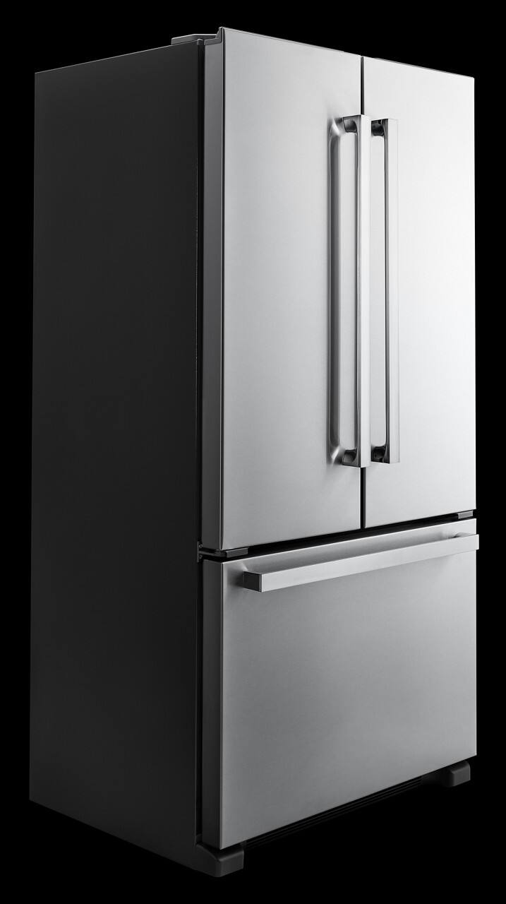 Alt View 3. JennAir - 22 Cu. Ft. French Door Counter-Depth Refrigerator with TriSensor Electronic Climate Control - Stainless Steel.