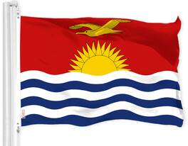 G128 - Kiribati (I-Kiribati) Country Flag 3x5 ft 150D Polyester Indoor/Outdoor - Red, Yellow, Blue, White