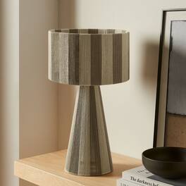 Renae Handwoven Cotton Thread Striped Table Lamp by Modway - Cobblestone