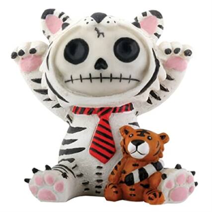 Front. Pacific Trading - Furrybones White Tigrrr White and Pink Figurine - White.