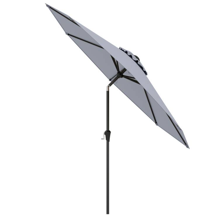 Alt View 5. Mondawe - 9 FT Outdoor Market Patio Umbrella Push Button Tilt Crank Lift - Gray.